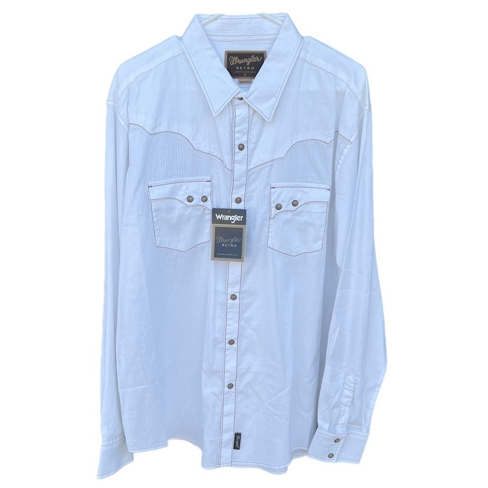 Wrangler Retro Collection Snap Front Western Dobby Shirt XL Rockabilly Style NWT